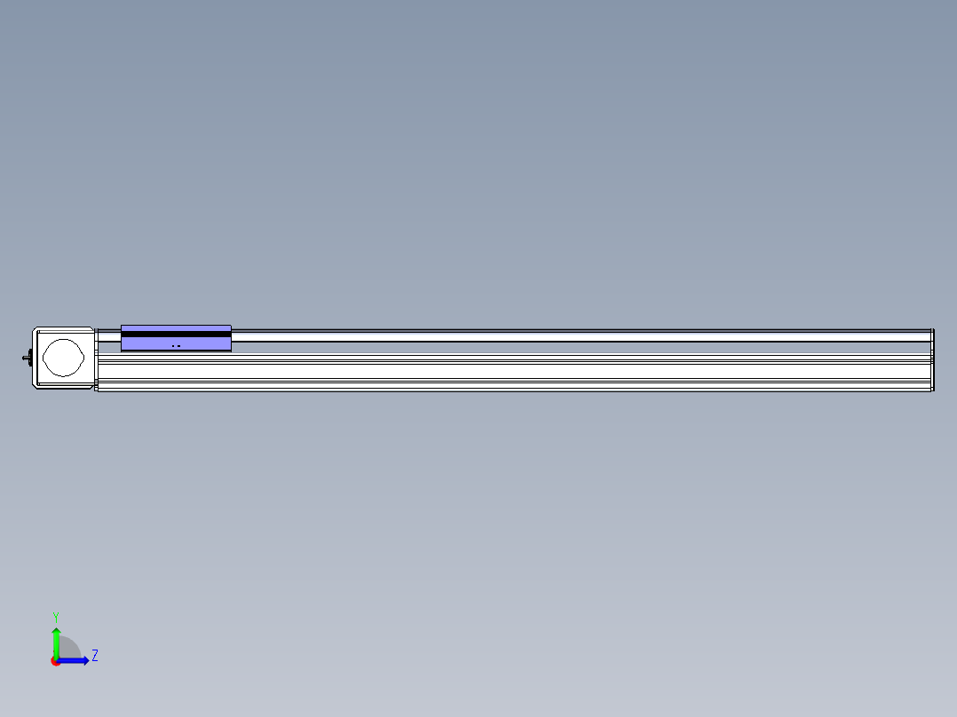 同步带滑台-半封闭B17-L100-S950-R-P75-D3-N3左视图