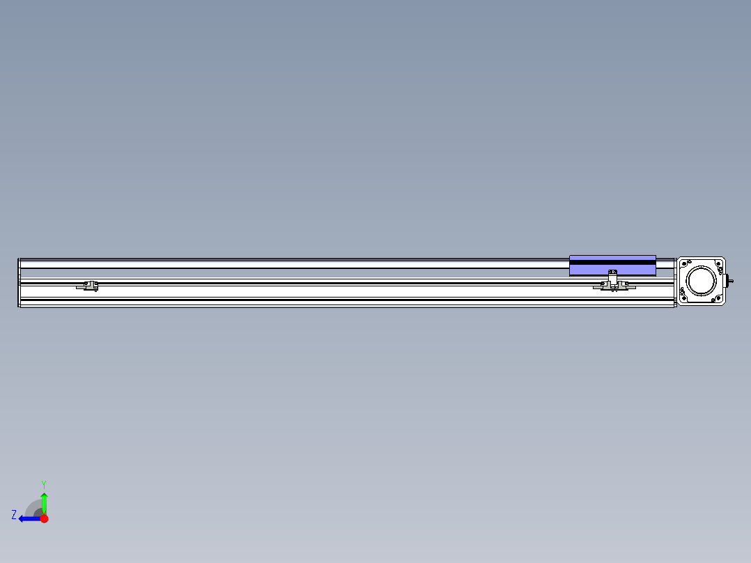 同步带滑台-半封闭B17-L100-S950-R-P75-D3-N3右视图
