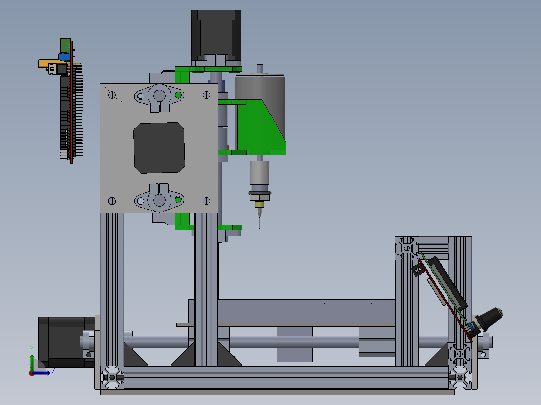 自制PCB板CNC机器左视图