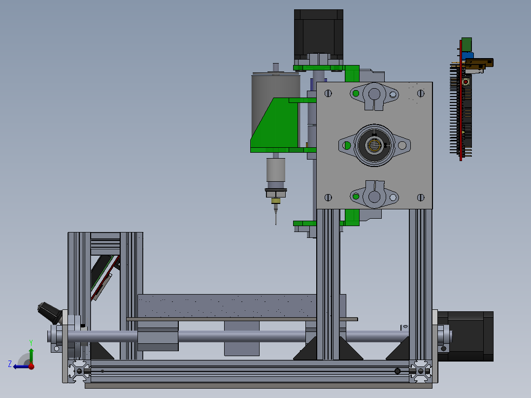 自制PCB板CNC机器右视图