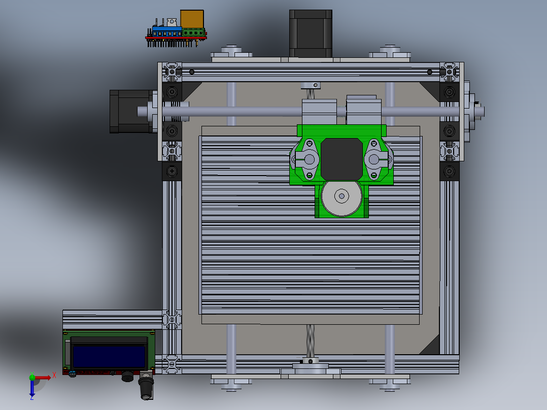 自制PCB板CNC机器俯视图