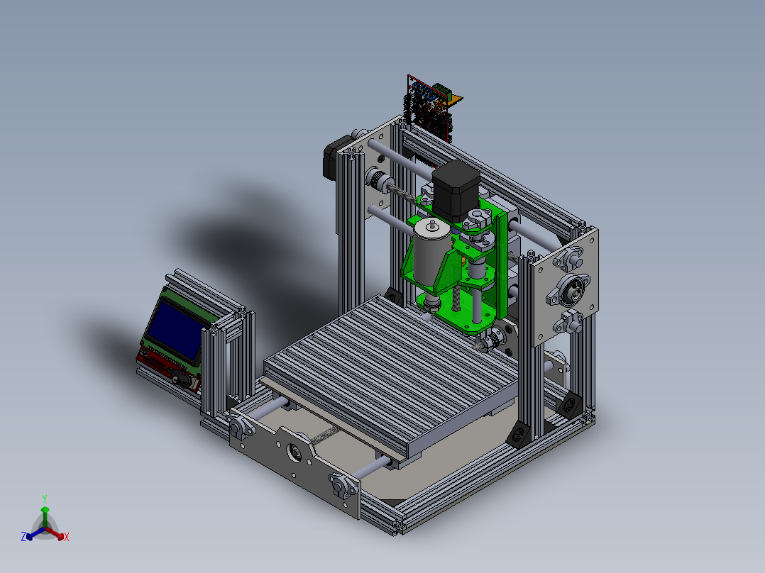 自制PCB板CNC机器正等轴测图