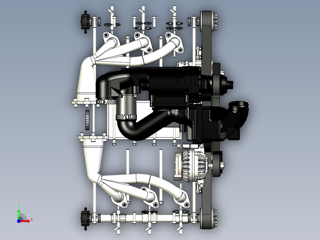 六缸拳手发动机前视图