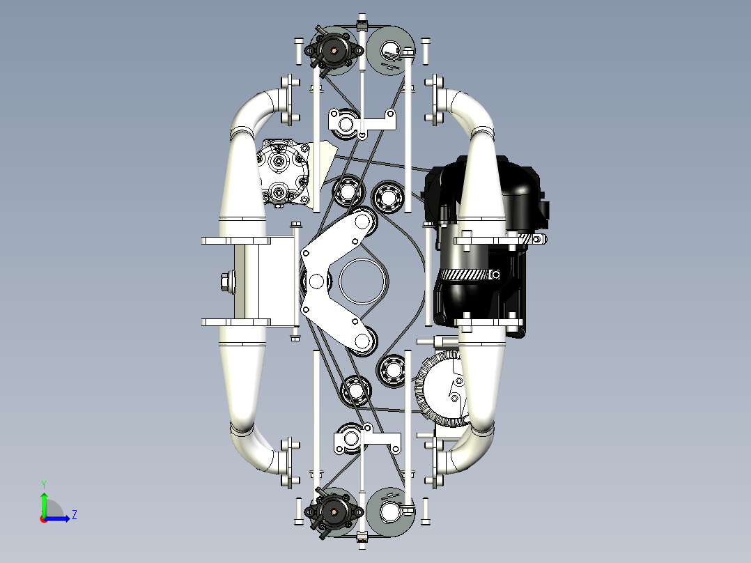 六缸拳手发动机左视图