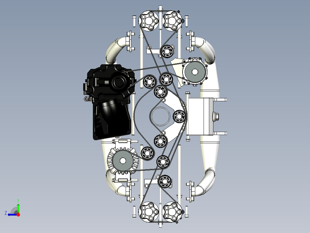 六缸拳手发动机右视图