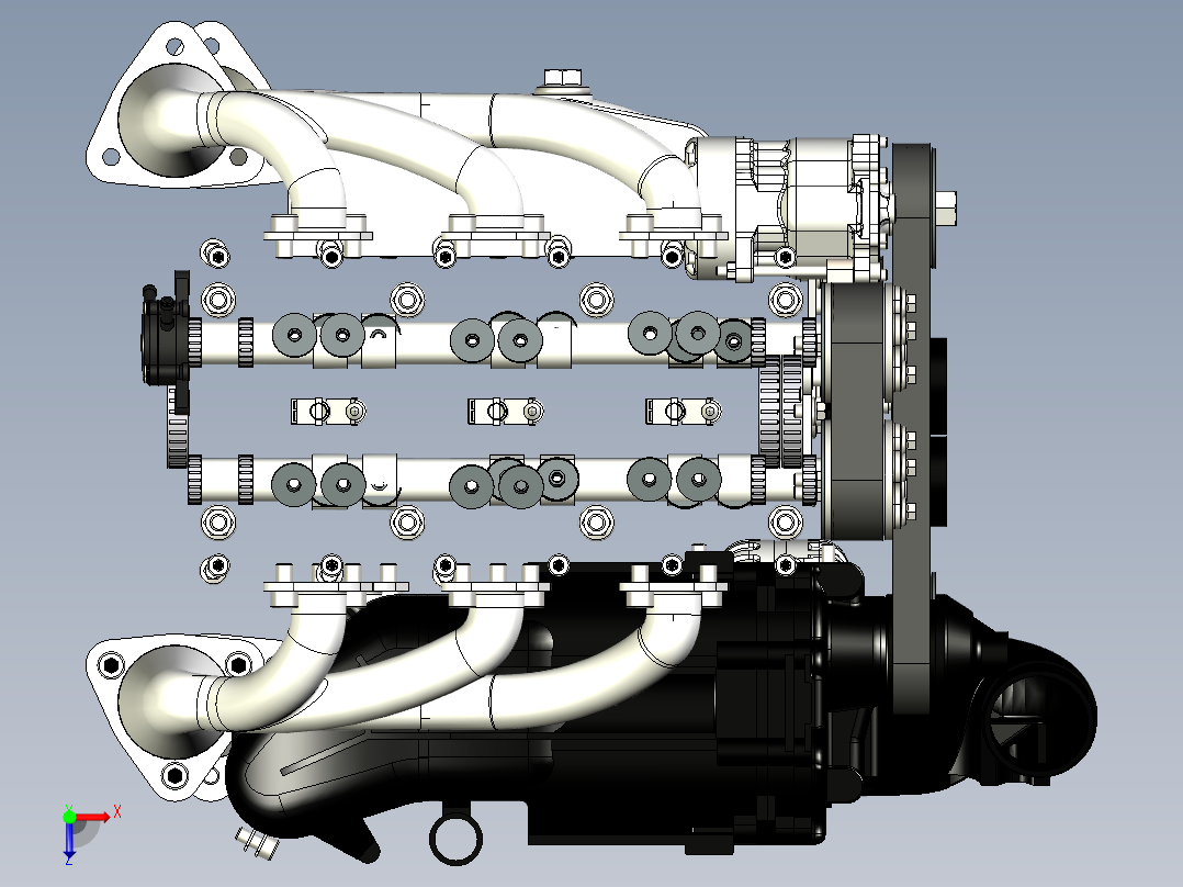 六缸拳手发动机俯视图