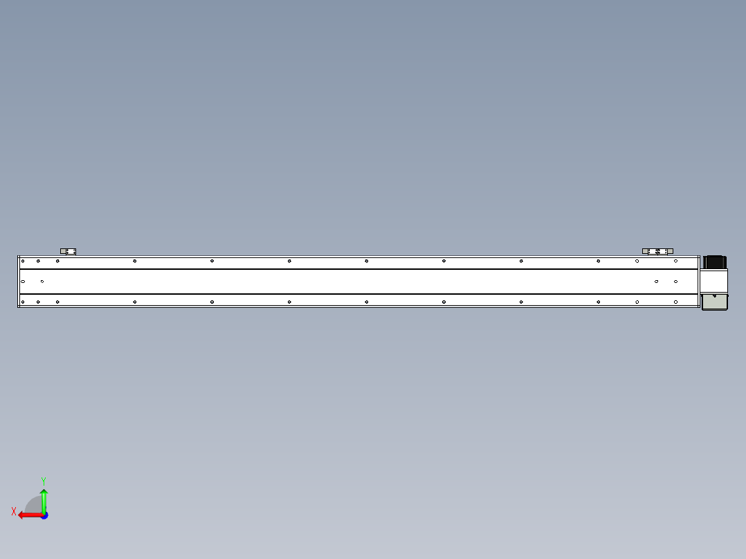 同步带滑台-半封闭B13H-L45-S1500-LU-P40-D3后视图