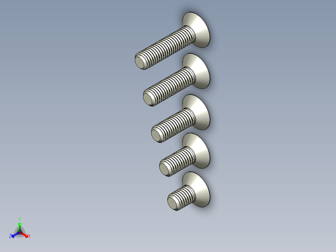 内六角螺栓-M8 Set_CSK Allen Bolt正等轴测图