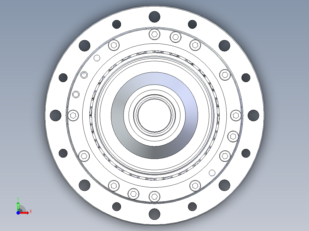谐波齿轮减速器设计及性能仿真【三维SW二维说明书】前视图