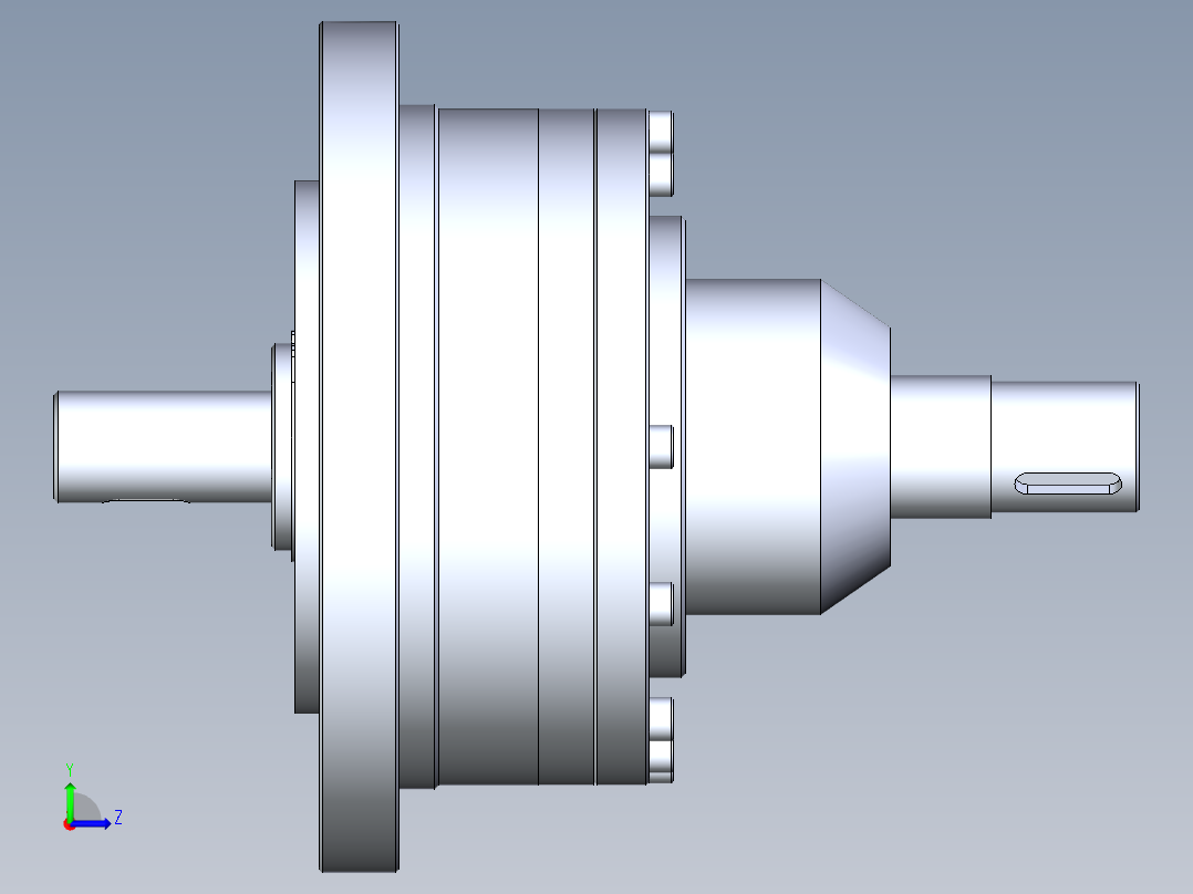谐波齿轮减速器设计及性能仿真【三维SW二维说明书】左视图