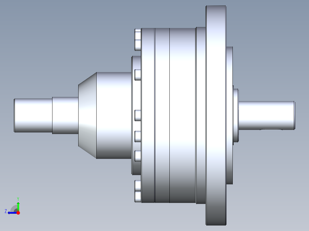 谐波齿轮减速器设计及性能仿真【三维SW二维说明书】右视图