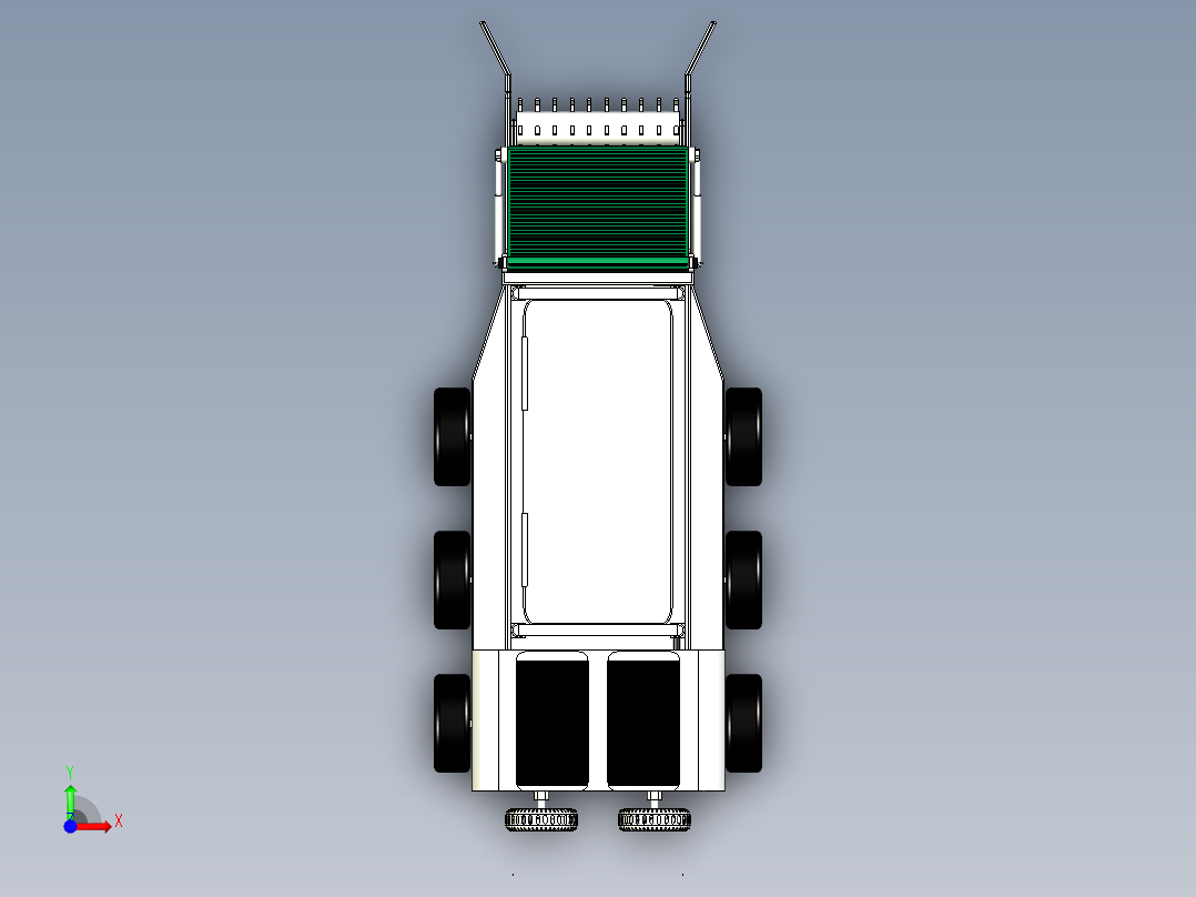 水面垃圾清理船三维模型前视图
