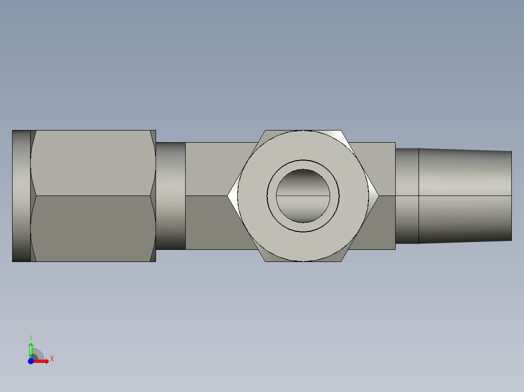 卡套式工业通用硬管接头6_rbu-s前视图