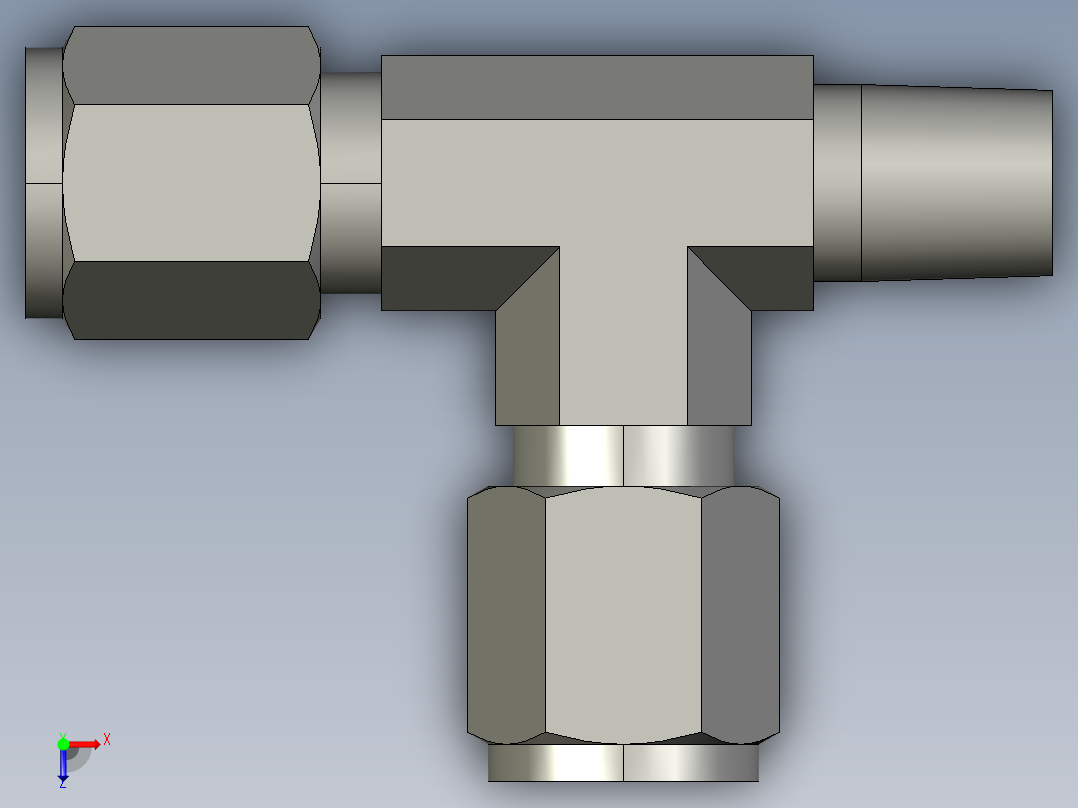卡套式工业通用硬管接头6_rbu-s俯视图