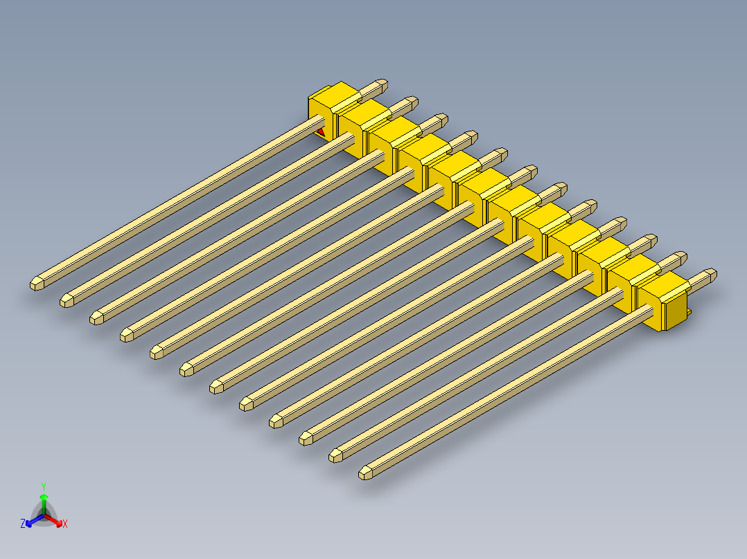彩色公头100mil（2.54mm）系列-DS1021_yellow_1x12p_100mil_Type43_rev1.0
