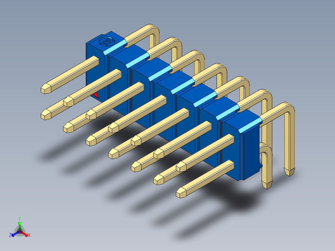 彩色公排针 100mil 2.54mm 系列-DS1022_blue_2x07p_100mil_TypeD_rev1.0