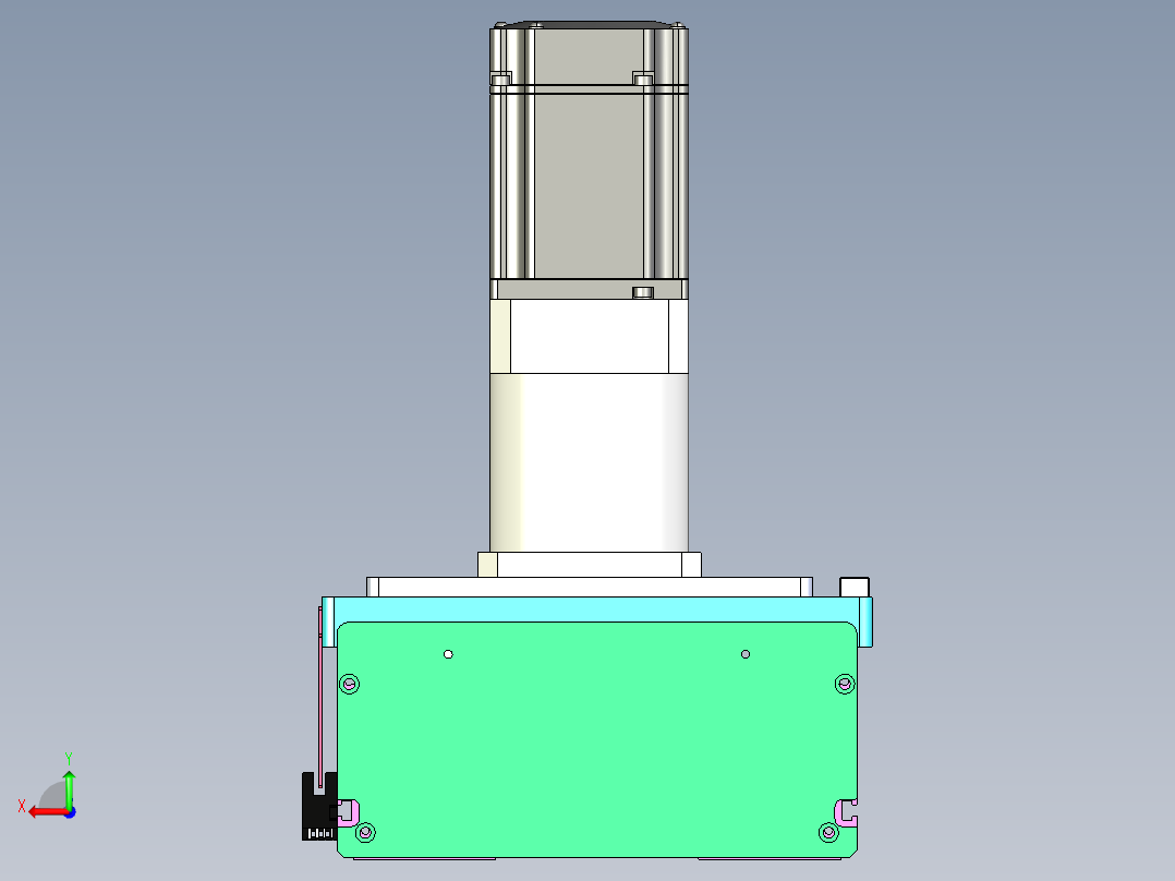 东锦齿条传动DH210G-L167-S3000-BU-减速机+P750W.STEP后视图