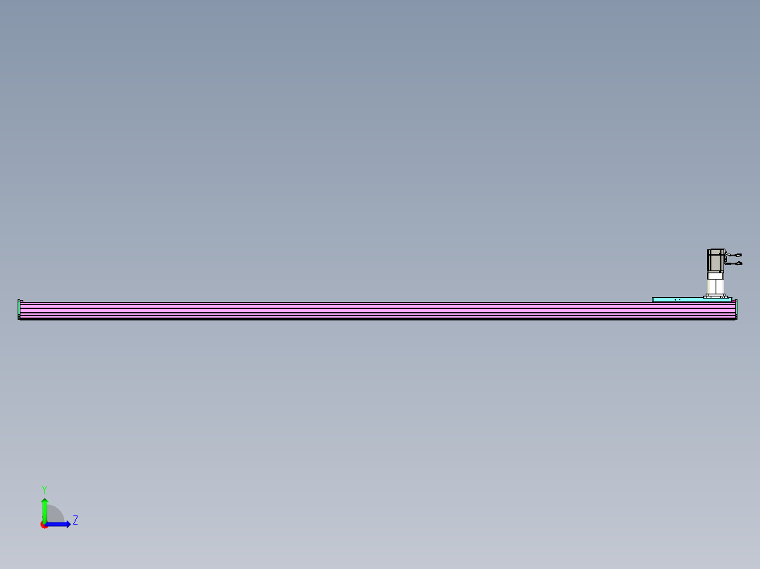 东锦齿条传动DH210G-L167-S3000-BU-减速机+P750W.STEP左视图