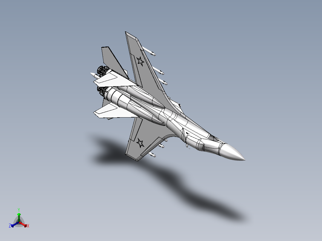su35战斗机正等轴测图