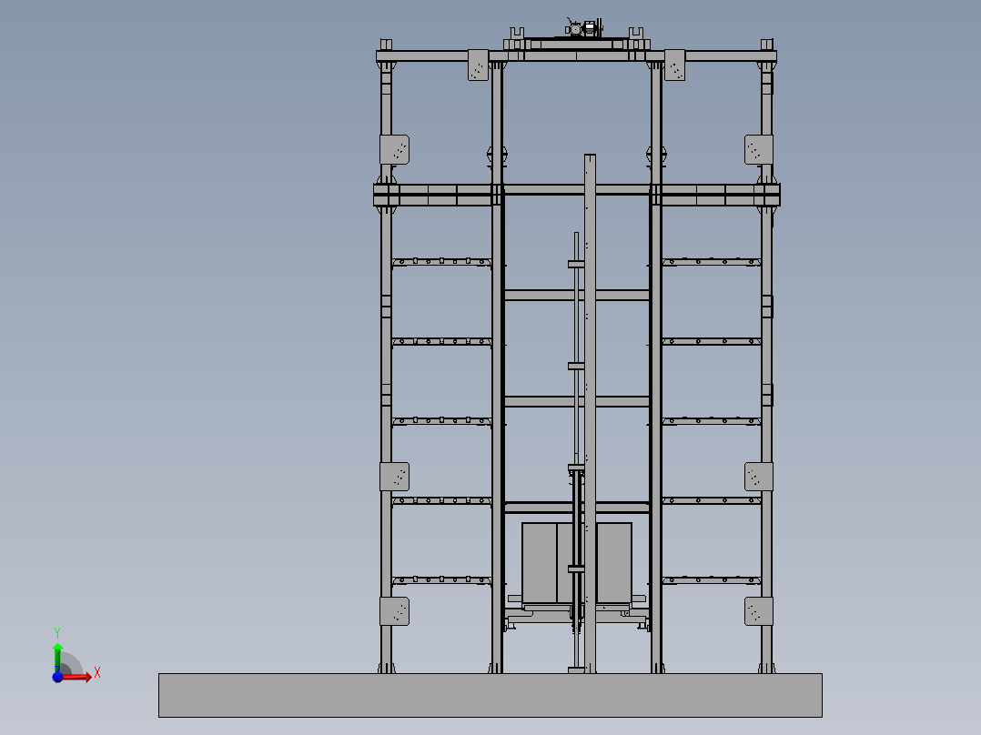 自动立体停车场-直立升降装置前视图