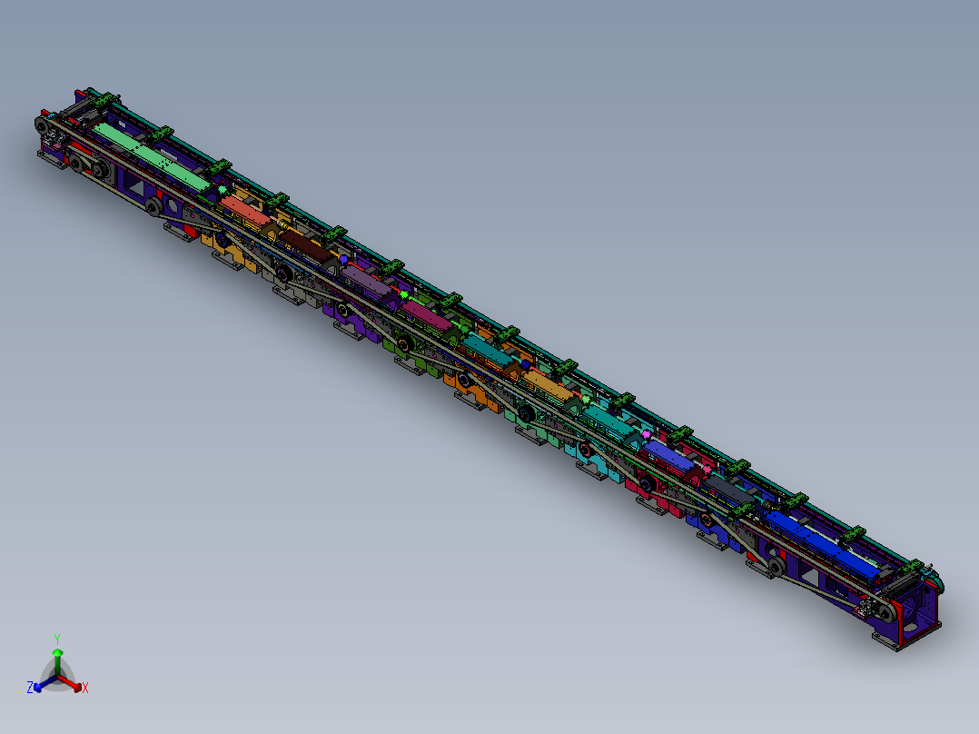 循环导轨流线正等轴测图