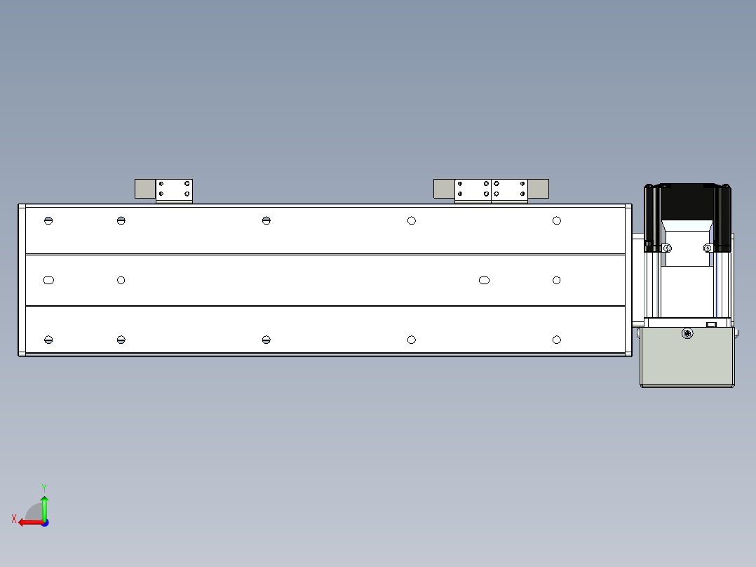 同步带滑台-半封闭B10H-L45-S200-LD-P40-D3后视图