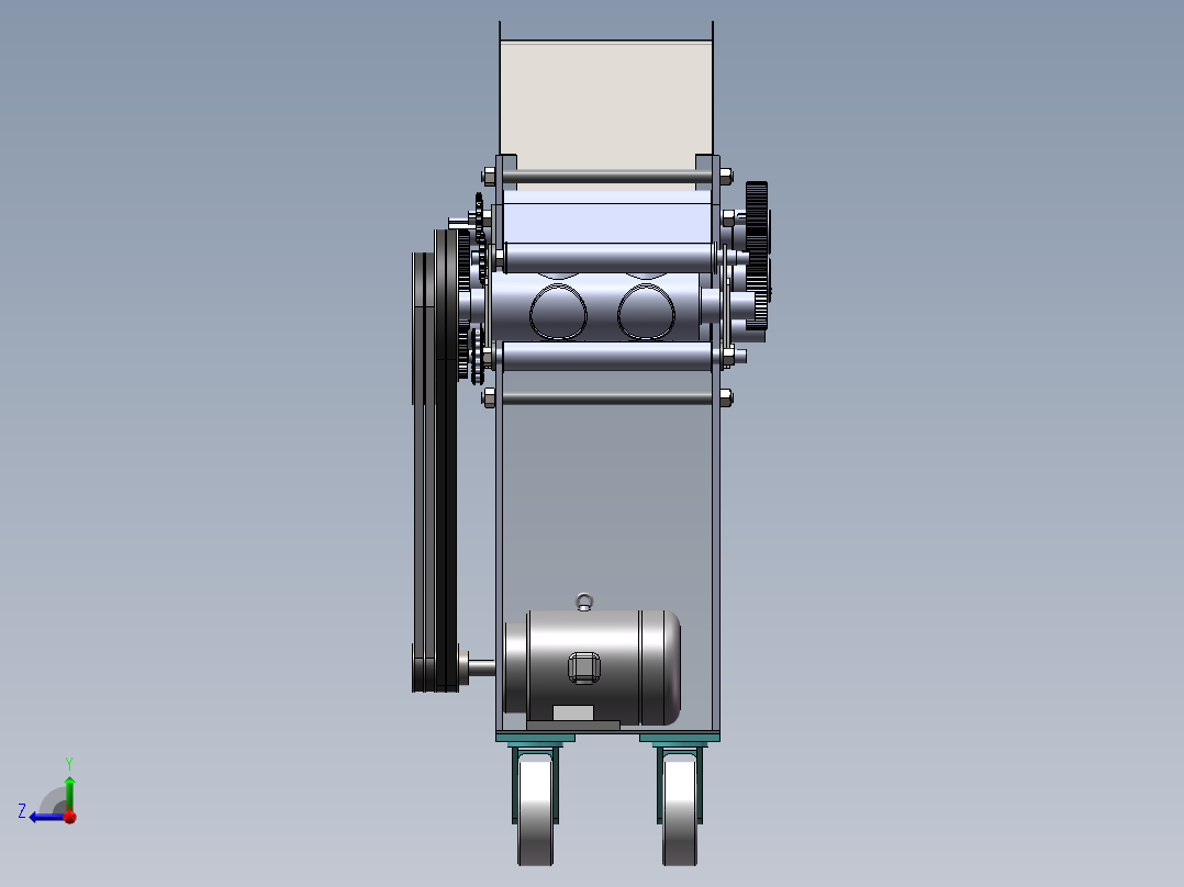 饺子皮机方案设计含sw三维==484559==500右视图