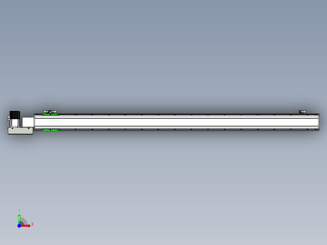 同步带滑台-半封闭B10H-L45-S1500-L-P40-D3前视图