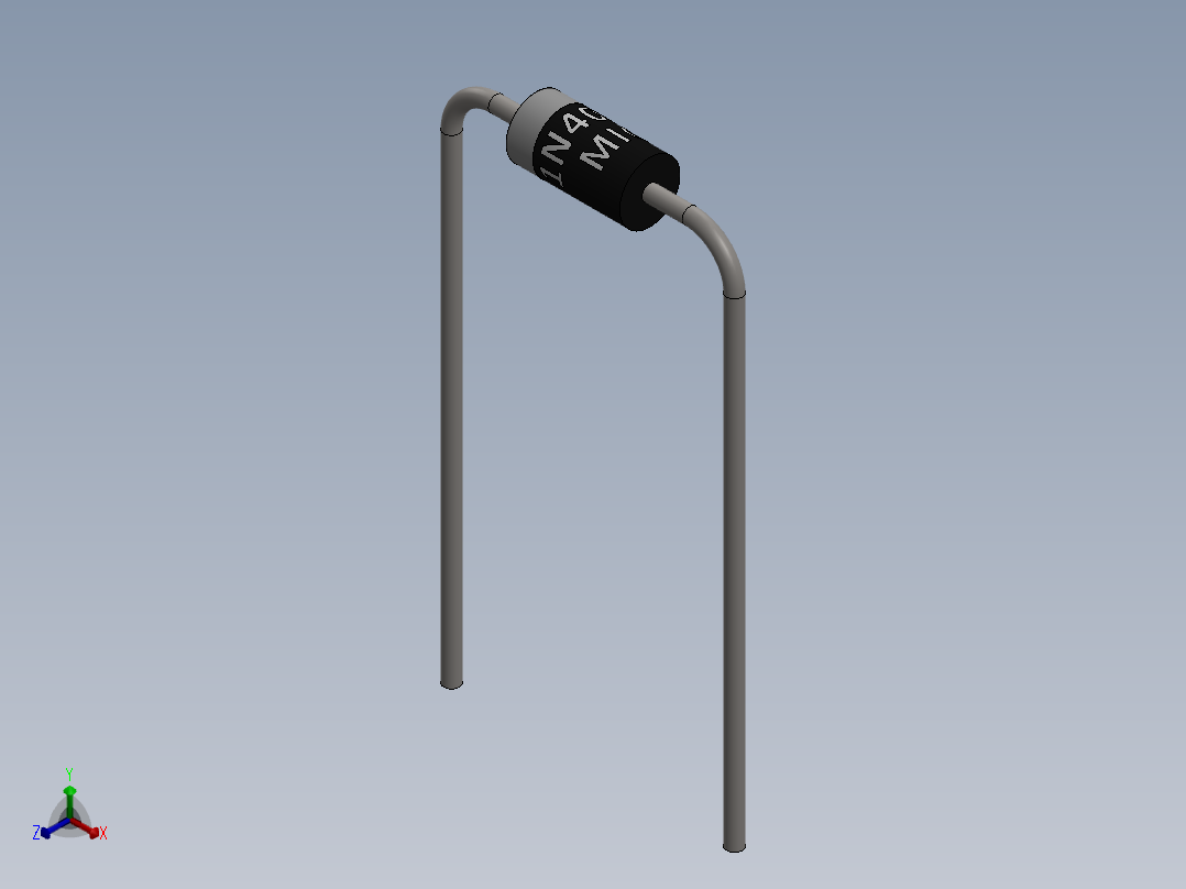 电容器 二极管 电阻器-Rectifier Diode 1N4001正等轴测图