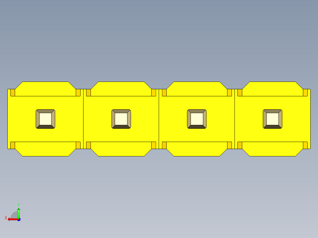 彩色公头100mil（2.54mm）系列-DS1021_yellow_1x04p_100mil_Type19_rev1.0后视图
