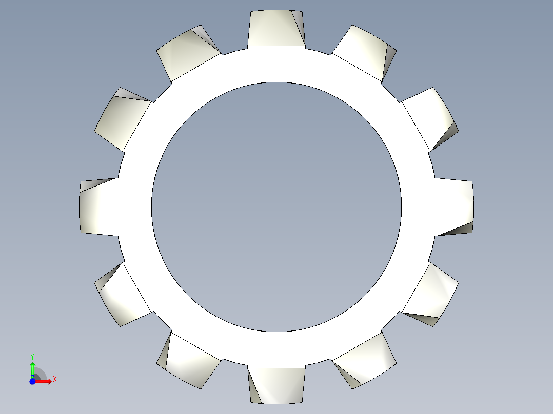 垫圈 外牙锁 公制-EXTERNAL TOOTH LOCK WASHER for M12 SCREW.IGS前视图