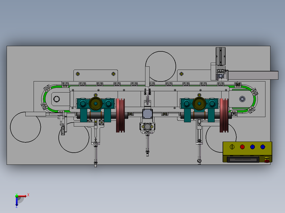 五金冲压铆接自动组装机俯视图