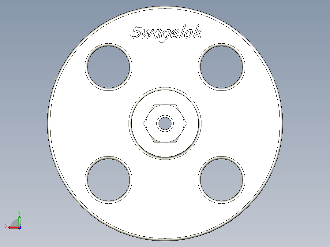 不锈钢ANSI法兰适配器，1-4英寸后视图