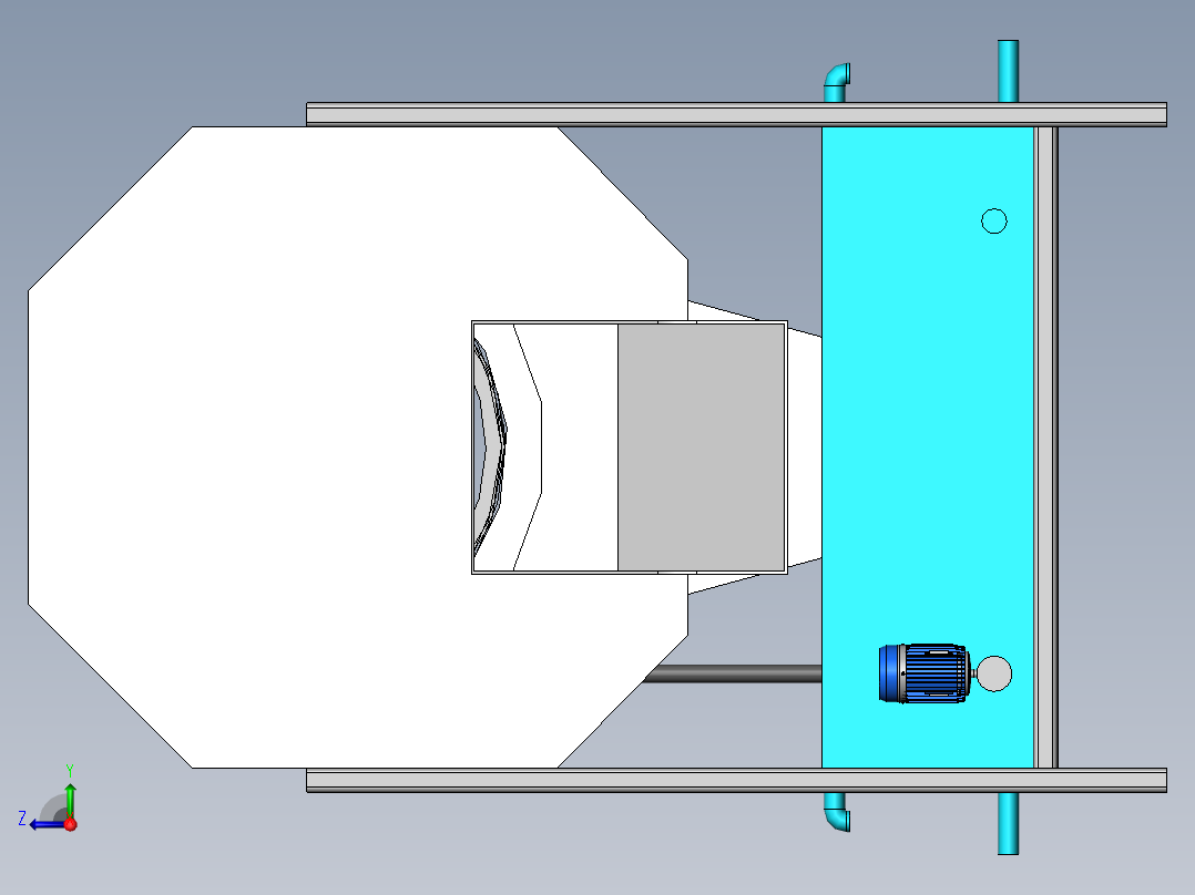 滚筒清洗机右视图