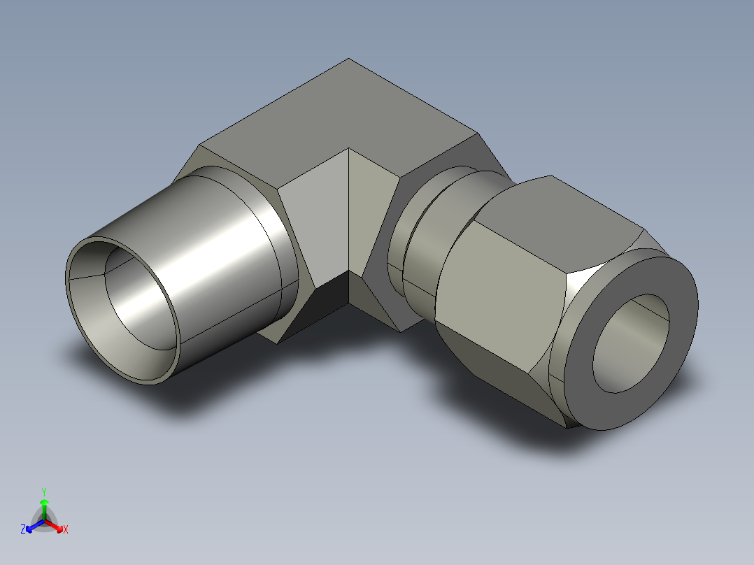 卡套式工业通用硬管接头8-8_cbu-s正等轴测图