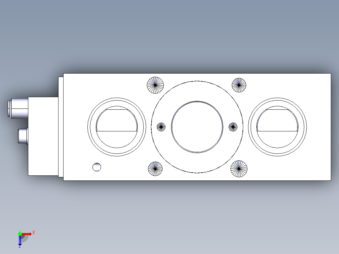 德克斯TUNKERS气缸数模SZVD_50_A23_T12_TUENKERS俯视图