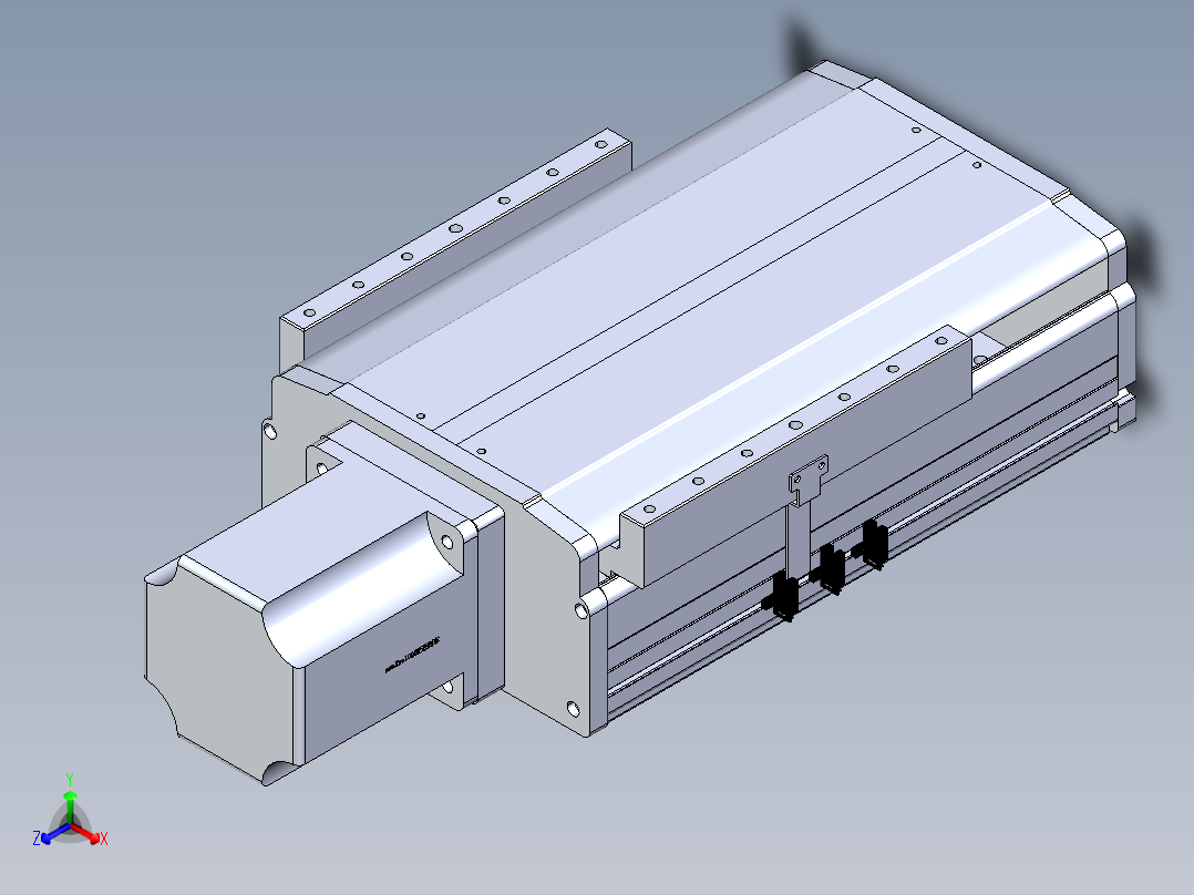 东锦丝杆传动-直线滑台模组DH270-C-L10-S50-BC-T1000W-C3正等轴测图