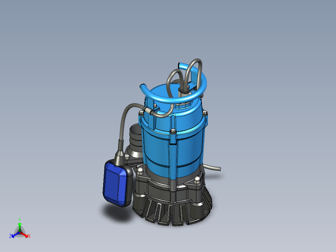 污泥潜水泵正等轴测图