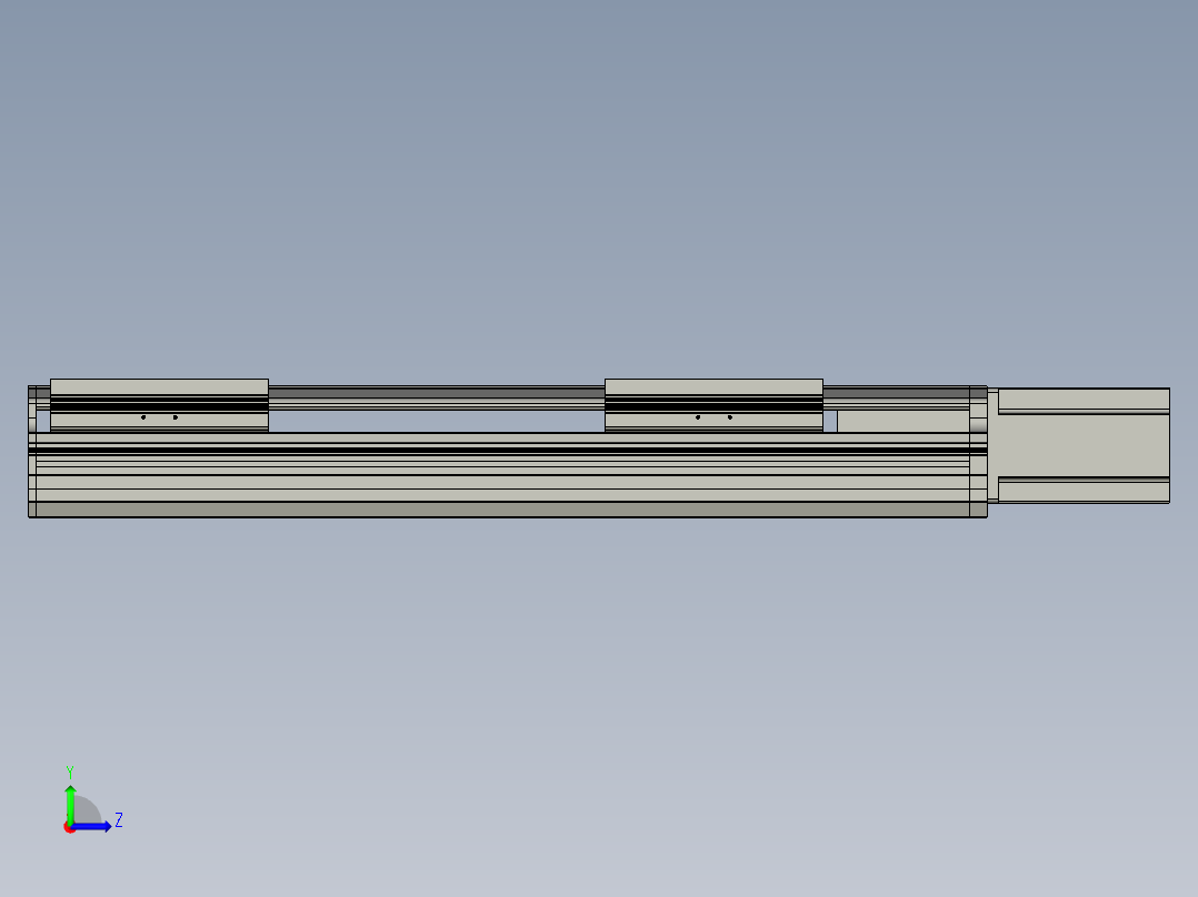 直线模组LHA17-S350-M设计图纸左视图