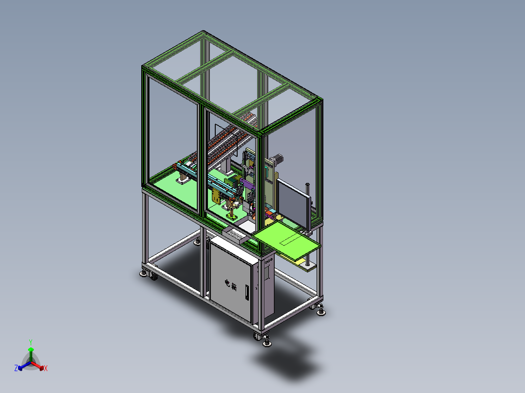 永磁电机转子磁性检测设备sw18可编辑正等轴测图