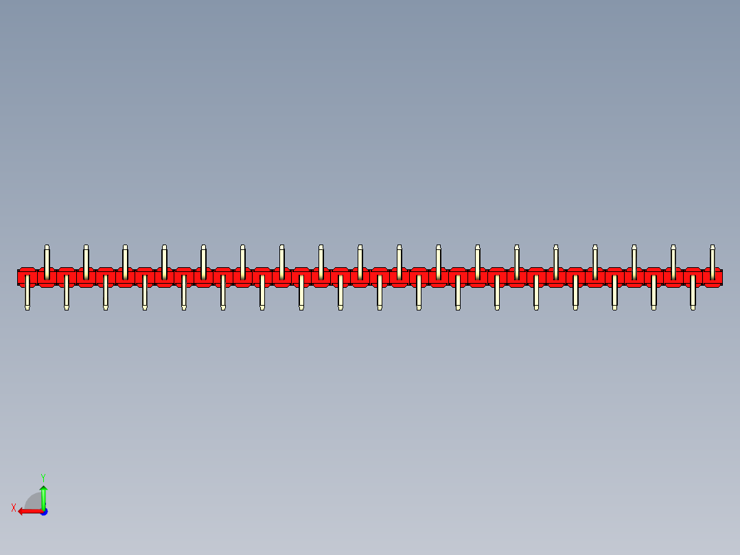 彩色公排针 100mil 2.54mm 系列-DS1022_red_36p_100mil_Type_SMT_R1_rev1.0后视图