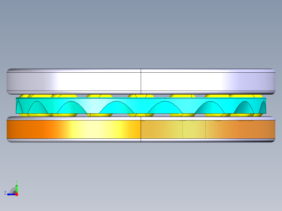 平面推力球轴承51209右视图