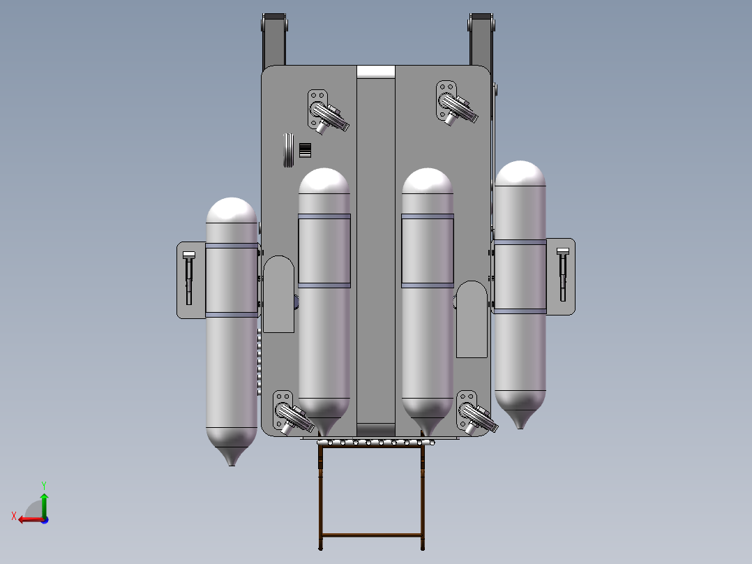 莲藕收获机三维设计后视图
