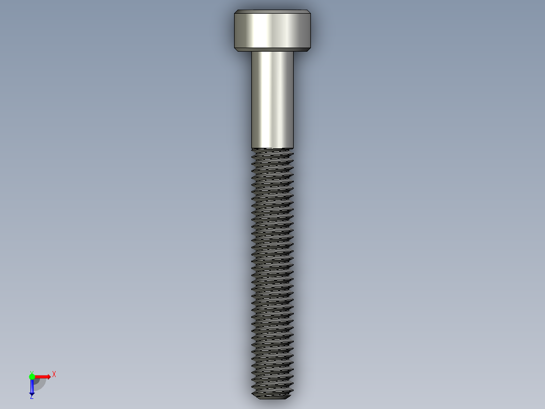 M3 x 0.5mm Thread 25mm LONG SOCKET HEAD CAP SCREW.STEP俯视图
