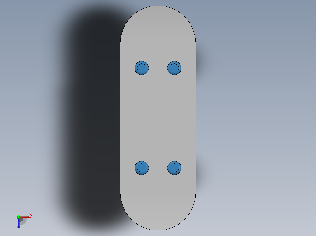 卡通式滑板俯视图