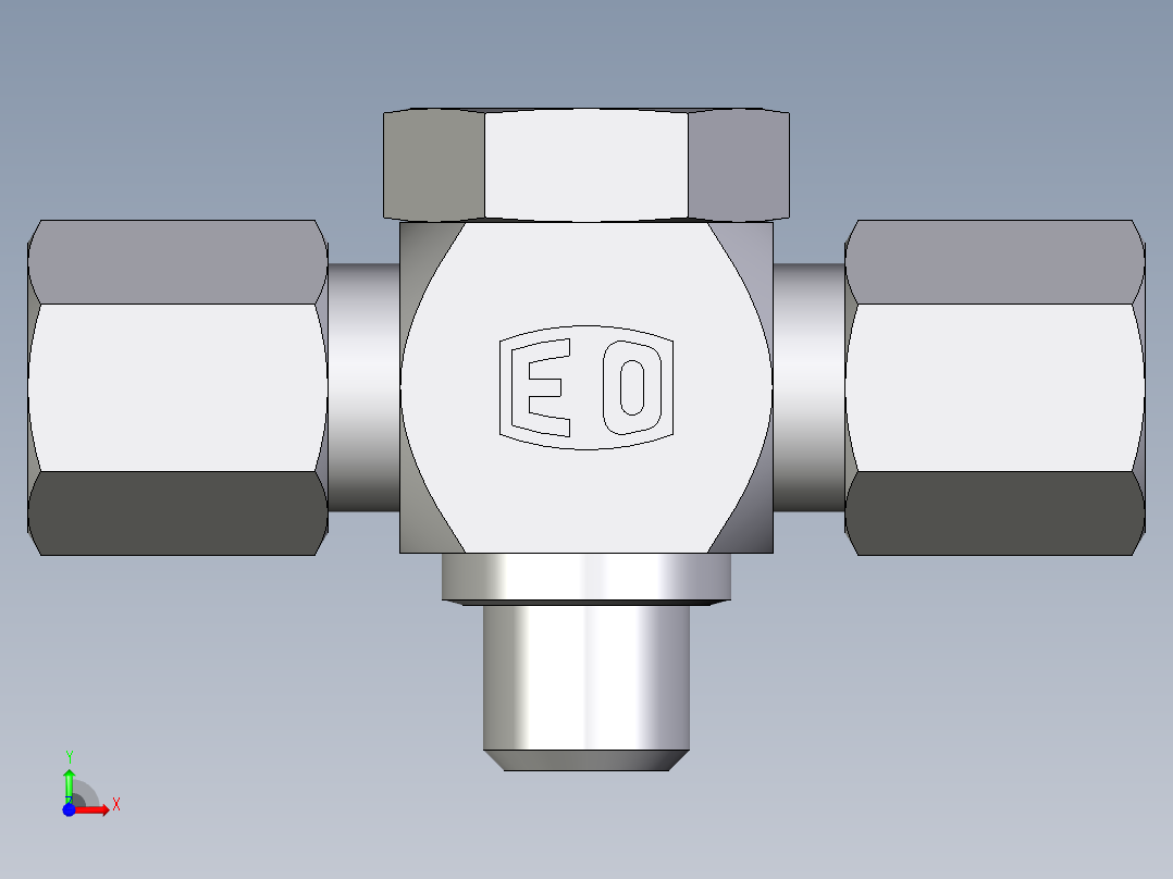 卡套式工业通用硬管接头EO_High_pressure_banjo_tee_TH06ZLM71前视图