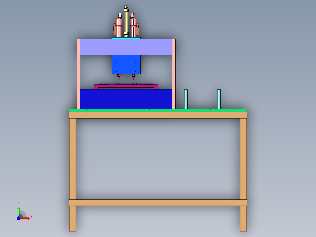 塑料件送打螺丝机械前视图