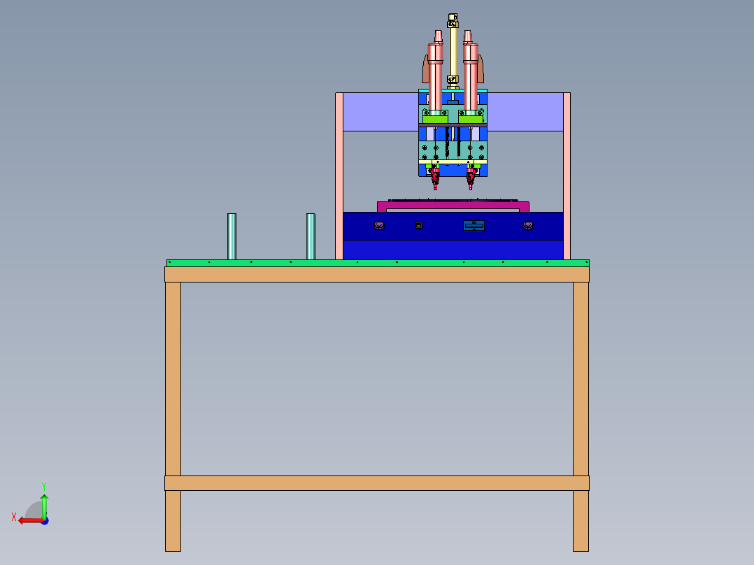 塑料件送打螺丝机械后视图