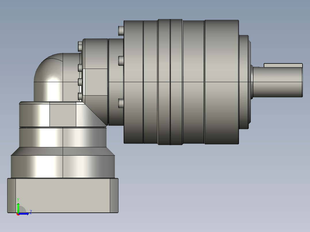 多摩川行星减速机TLR-090-L2-19DC19（45度）左视图