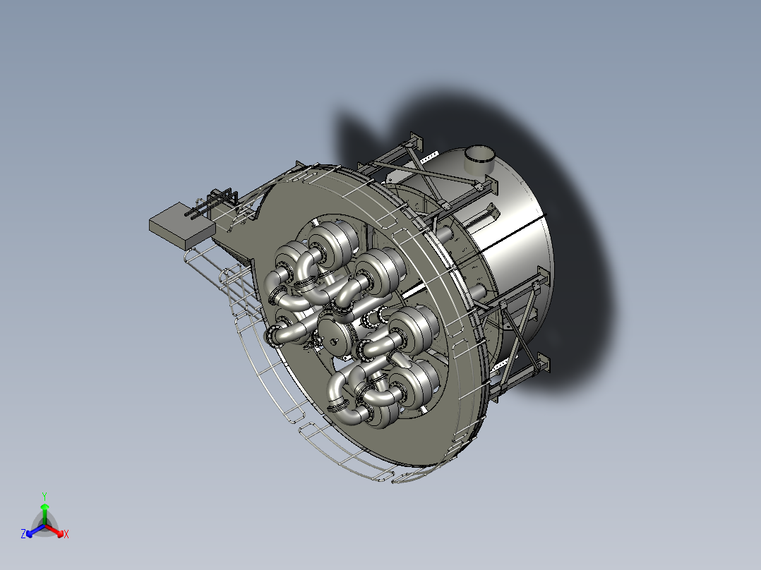 重介质旋风分离器3D模型正等轴测图